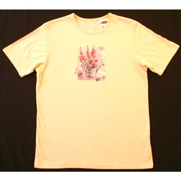 Northern Reflections T-Shirt XS Watering Can Florals Butterflies NOS w/Tag - Picture 1 of 3